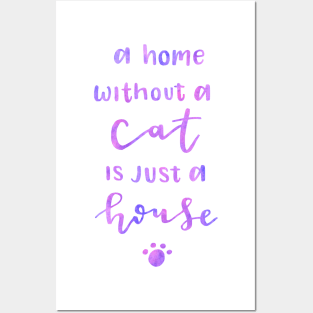 A home without a cat is just a house Posters and Art